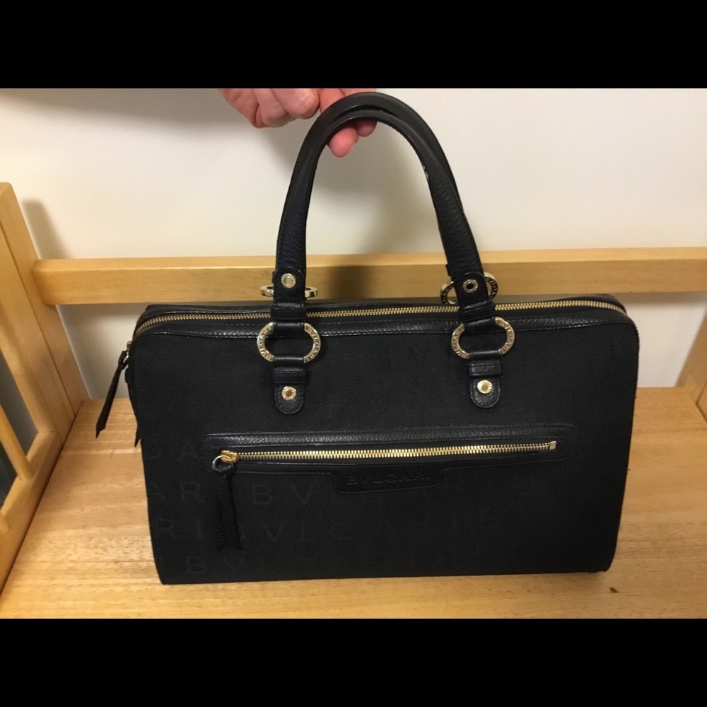 Pre-owned black BVLGARI canvas Boston Bag